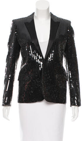Saint Laurent Sequin Embellished Fitted Blazer, $1,795 | TheRealReal ...
