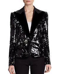 Dolce & Gabbana Velvet Lapel Sequin Blazer