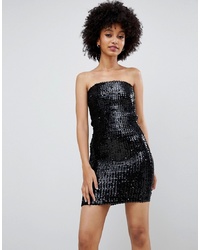 New Look Strapless Dress In Sequin