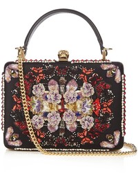 Alexander McQueen Butterfly Embroidered Satin Box Bag