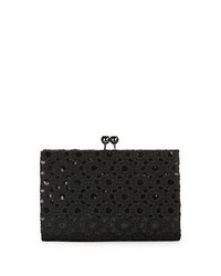 Franchi Floral Embroidered Sequined Clutch