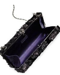 Deux Lux Sequin And Velvet Box Evening Clutch Bag Black