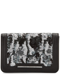 French Connection Vanessa Sequined Clutch Bag Camo