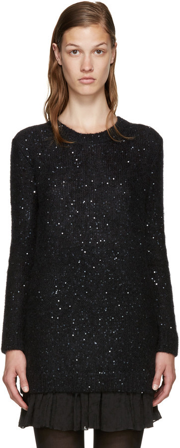 black sequin sweater