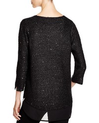 Sioni Mixed Media Sequin Sweater