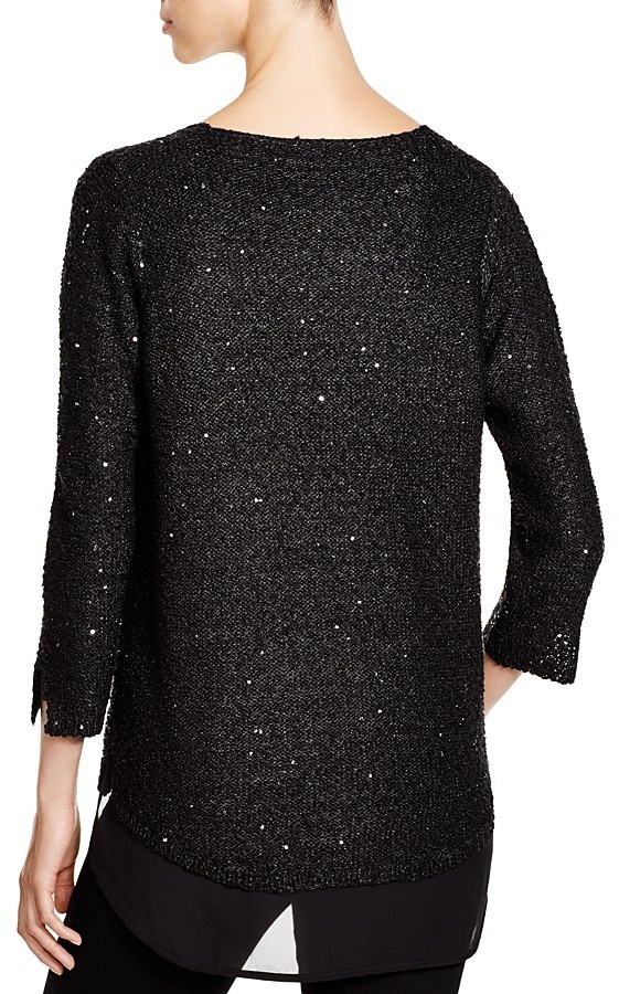 Sioni Mixed Media Sequin Sweater, $88 | Bloomingdale's | Lookastic