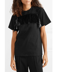 Christopher Kane Sequined Med Cotton Jersey T Shirt