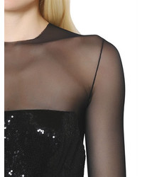 Alexandre Vauthier Sequins And Tulle Stretch Dress