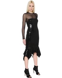 Alexandre Vauthier Sequins And Tulle Stretch Dress
