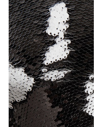 MSGM Sequined Crepe Mini Dress Black