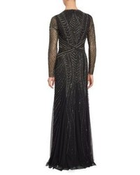 Adrianna Papell Sequined Mesh Gown
