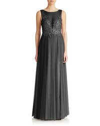 Basix II Basix Sequined Illusion Front Gown