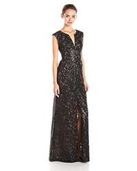 BCBGMAXAZRIA Cain Sequined Long Evening Gown
