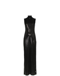 Galvan Black Galaxy Sleeveless Sequin Dress