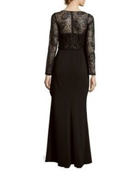 Carmen Marc Valvo Solid Sequined Gown