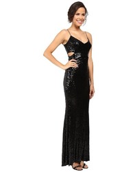 Badgley Mischka Cut Out Sequin Gown