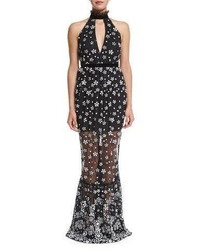 Alexis Florence Sequined Mermaid Gown Black