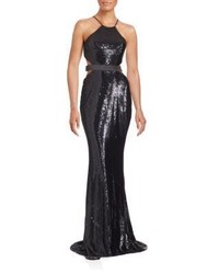 Halston Sequined Cutout Gown