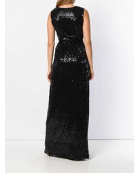 P.A.R.O.S.H. Ruched Sleeveless Sequin Gown