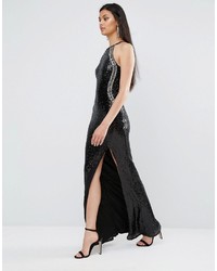 TFNC Sequin High Neck Maxi Dress With Split
