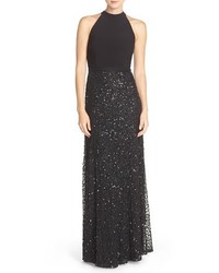 Adrianna Papell Sequin Mesh Jersey Gown