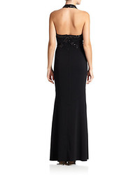 Laundry by Shelli Segal Sequin Top Halter Gown