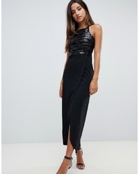 Scarlet Rocks Sequin Top Maxi Dress With Wrap Skirt