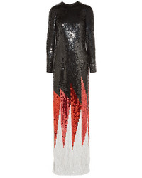 Tom Ford Sequined Silk Gown Black