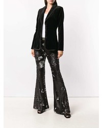 Black Coral Sequinned Trousers