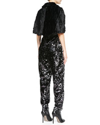 Milly Ava Sequined Strapless Jumpsuit