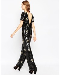 Asos Collection Star Embellished Jumpsuit With Wide Leg