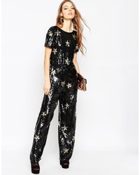 Asos Collection Star Embellished Jumpsuit With Wide Leg