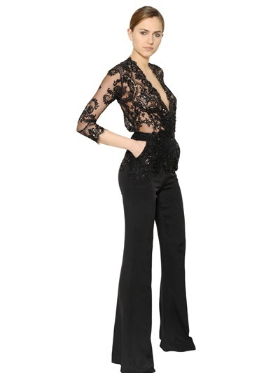 Embellished Lace Crepe Jumpsuit, $8,960 | LUISAVIAROMA | Lookastic
