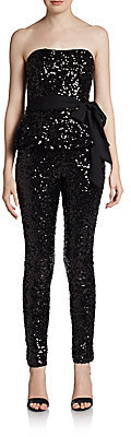 peplum sequin jumpsuit