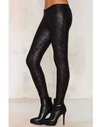 Factory Amuse Society In A Manner Of Sequin Leggings Black