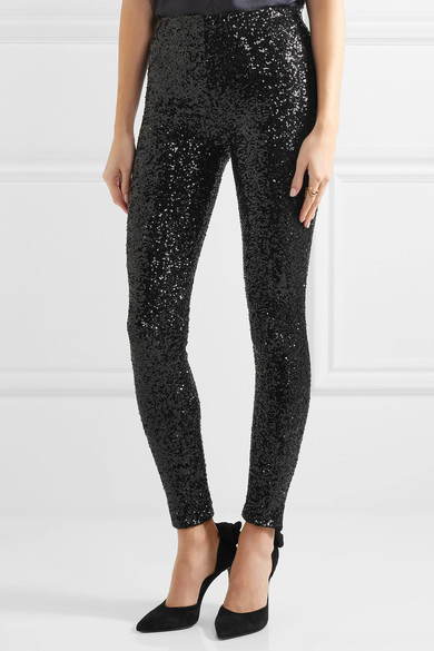 Sequined Stretch Jersey Leggings
