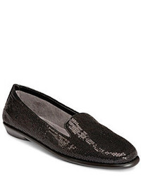 Black Sequin Loafers