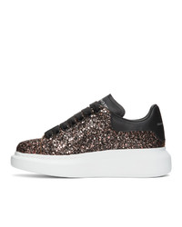 Alexander McQueen Black And Red Galaxy Glitter Oversized Sneakers