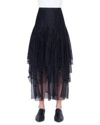 Akris Punto 3d Sequin Tulle Maxi Skirt