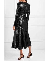 Racil Gilda Sequined Silk Tulle Midi Dress