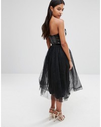 Rare London Sweetheart Tulle Midi Dress With Sequin Bodice