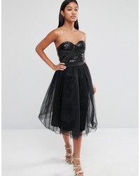 Rare London Sweetheart Tulle Midi Dress With Sequin Bodice, $48