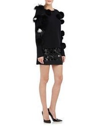 Ungaro Emanuel Sequined Paillette Miniskirt Black