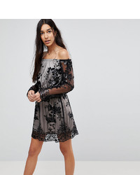 Kiss The Sky Tall Off Shoulder Mini Dress With Sequint