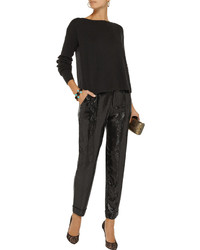 Alice + Olivia Arthur Sequined Jersey Tapered Pants