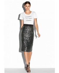 Milly Stretch Sequins Midi Skirt