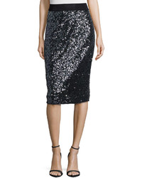 Milly Stretch Sequined Midi Skirt