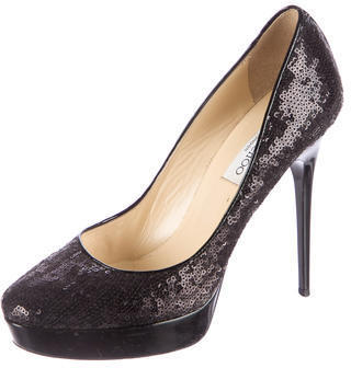 Jimmy Choo Sequin Platform Pumps, $155 | TheRealReal | Lookastic