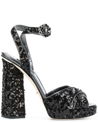 Dolce & Gabbana Sequin Platform Sandals