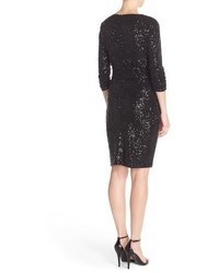 NUE by Shani Ruched Sequin Sheath Dress